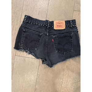Levi's Black Studded Denim Shorts